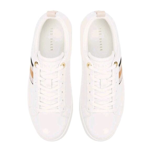 Ted Baker Women's Leather Sneakers Shoes Pink/White Size 7.5 - Picture 4 of 6